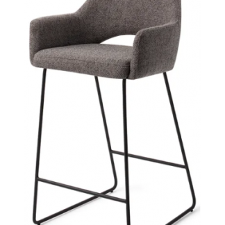 Yanai barstol i polyester H89 cm - Sort/Mørkegrå